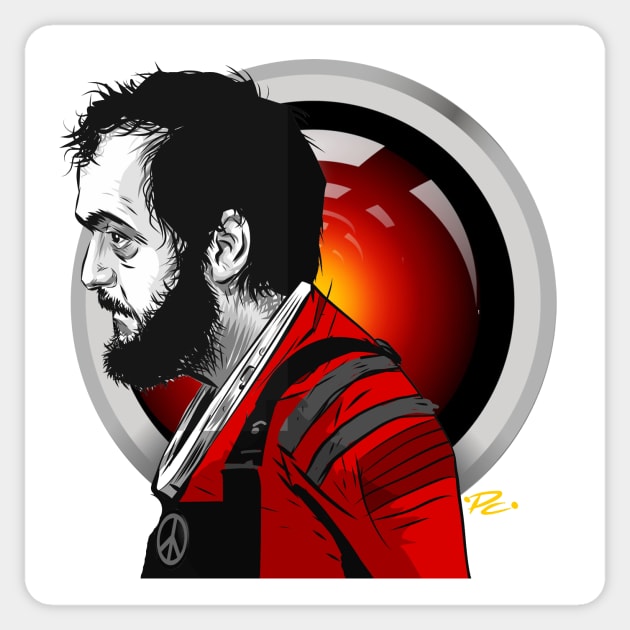 Stanley Kubrick - An illustration by Paul Cemmick Sticker by PLAYDIGITAL2020